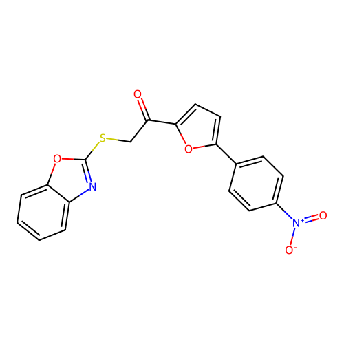 2-(1,3-Benzoxazol-2-ylsulfanyl)-1-[5-(4-nitrophenyl)furan-2-yl]ethanone structure