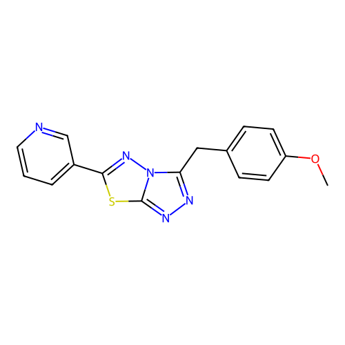 3-(4-Methoxybenzyl)-6-(pyridin-3-yl)-[1,2,4]triazolo[3,4-b][1,3,4]thiadiazole structure