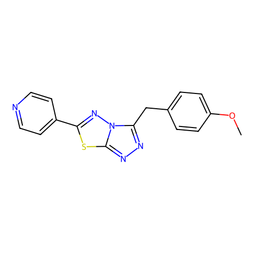 3-(4-Methoxybenzyl)-6-pyridin-4-yl[1,2,4]triazolo[3,4-b][1,3,4]thiadiazole structure