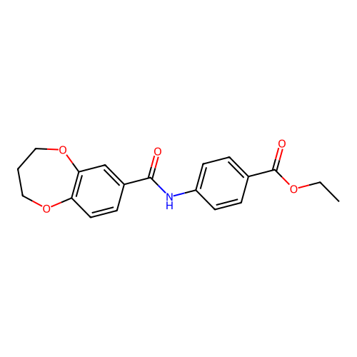 ethyl 4-[(3,4-dihydro-2H-1,5-benzodioxepin-7-ylcarbonyl)amino]benzoate structure
