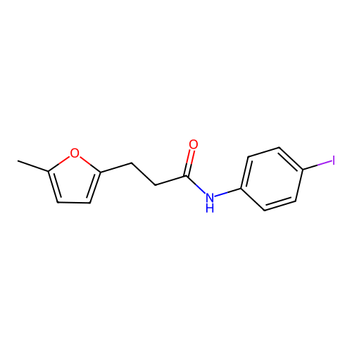 N-(4-iodophenyl)-3-(5-methylfuran-2-yl)propanamide structure