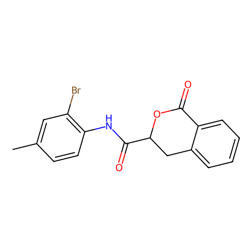 N-(2-bromo-4-methylphenyl)-1-oxo-3,4-dihydro-1H-isochromene-3-carboxamide structure