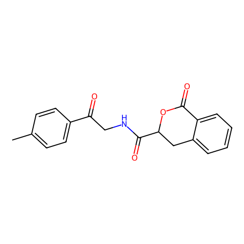 N-[2-(4-methylphenyl)-2-oxoethyl]-1-oxo-3,4-dihydroisochromene-3-carboxamide structure