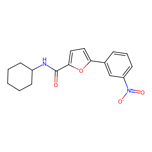 N-cyclohexyl-5-(3-nitrophenyl)furan-2-carboxamide structure