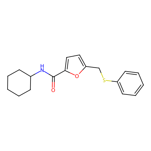 N-cyclohexyl-5-(phenylsulfanylmethyl)furan-2-carboxamide structure