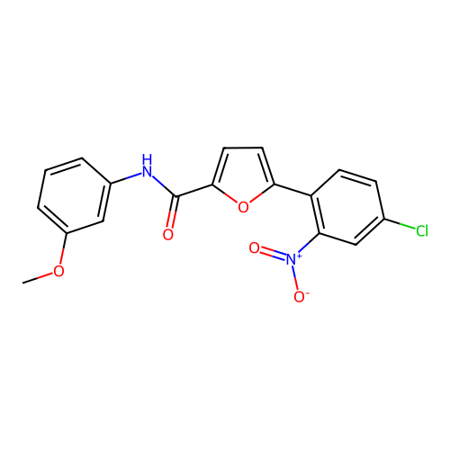 5-(4-chloro-2-nitrophenyl)-N-(3-methoxyphenyl)furan-2-carboxamide structure