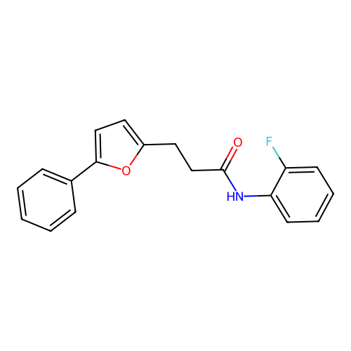 N-(2-fluorophenyl)-3-(5-phenylfuran-2-yl)propanamide structure