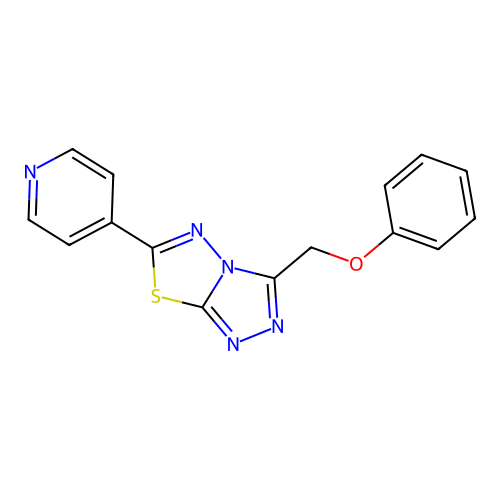 3-(Phenoxymethyl)-6-(pyridin-4-yl)-[1,2,4]triazolo[3,4-b][1,3,4]thiadiazole structure