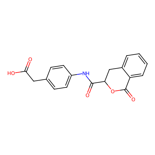 2-(4-(1-Oxoisochroman-3-carboxamido)phenyl)acetic acid structure