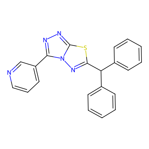 6-(Diphenylmethyl)-3-(pyridin-3-yl)[1,2,4]triazolo[3,4-b][1,3,4]thiadiazole structure