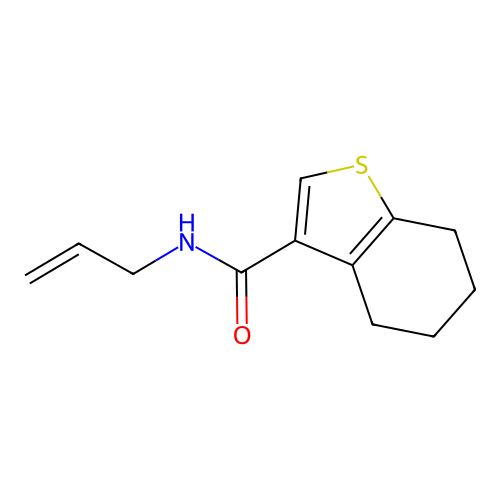 N-prop-2-enyl-4,5,6,7-tetrahydro-1-benzothiophene-3-carboxamide structure