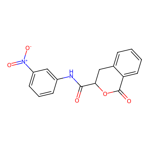 N-(3-nitrophenyl)-1-oxo-3,4-dihydroisochromene-3-carboxamide structure