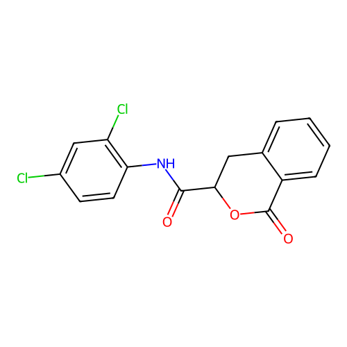 N-(2,4-dichlorophenyl)-1-oxo-3,4-dihydro-1H-isochromene-3-carboxamide structure