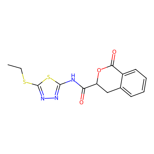 N-(5-(ethylthio)-1,3,4-thiadiazol-2-yl)-1-oxoisochroman-3-carboxamide structure