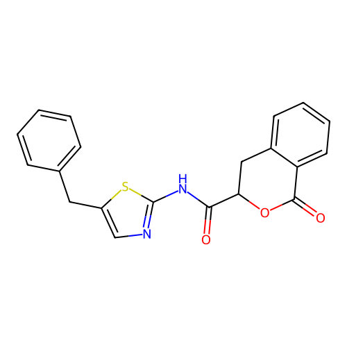 N-(5-benzylthiazol-2-yl)-1-oxoisochroman-3-carboxamide structure