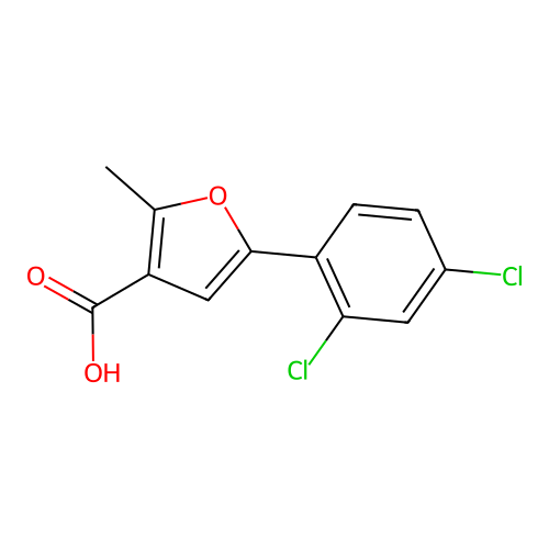 5-(2,4-Dichlorophenyl)-2-methylfuran-3-carboxylic acid structure