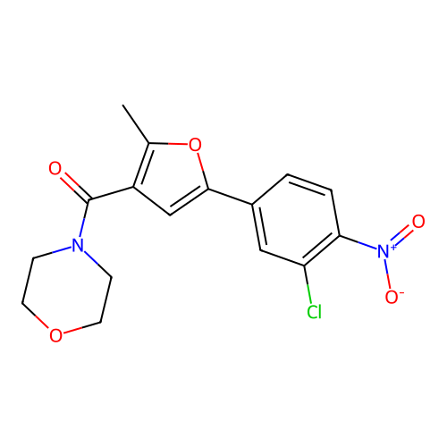 (5-(3-Chloro-4-nitrophenyl)-2-methylfuran-3-yl)(morpholino)methanone structure