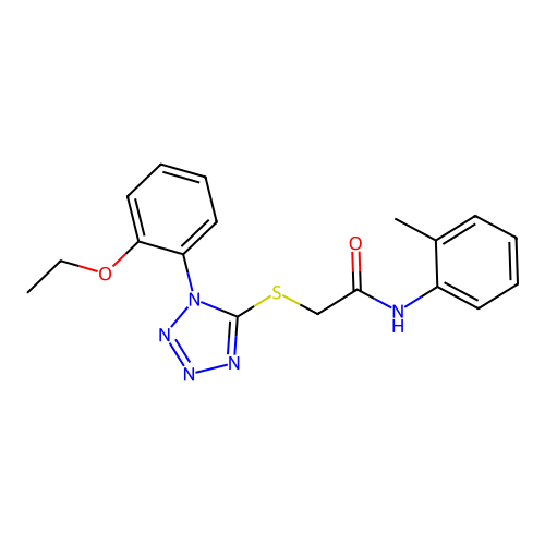 2-[1-(2-ethoxyphenyl)tetrazol-5-yl]sulfanyl-N-(2-methylphenyl)acetamide structure