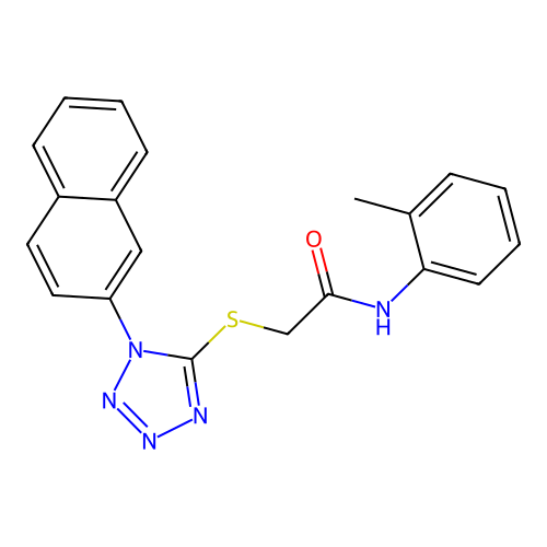 N-(2-methylphenyl)-2-(1-naphthalen-2-yltetrazol-5-yl)sulfanylacetamide structure