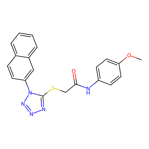 N-(4-methoxyphenyl)-2-((1-(naphthalen-2-yl)-1H-tetrazol-5-yl)thio)acetamide structure