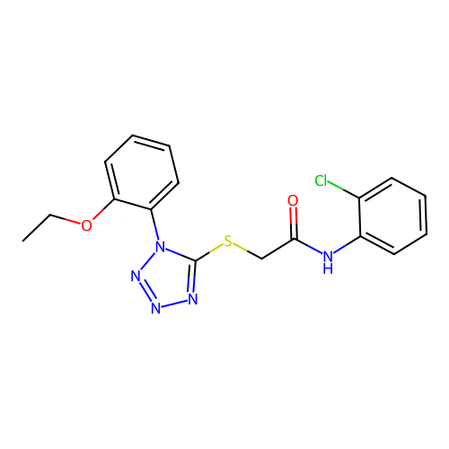 N-(2-chlorophenyl)-2-[1-(2-ethoxyphenyl)tetrazol-5-yl]sulfanylacetamide structure
