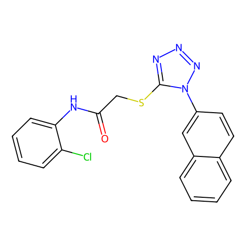 N-(2-chlorophenyl)-2-(1-naphthalen-2-yltetrazol-5-yl)sulfanylacetamide structure