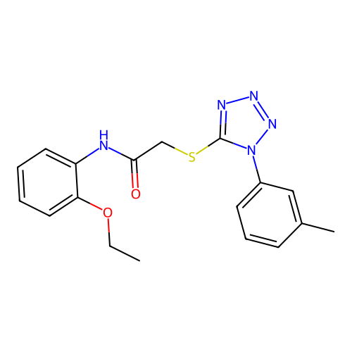 N-(2-ethoxyphenyl)-2-[1-(3-methylphenyl)tetrazol-5-yl]sulfanylacetamide structure