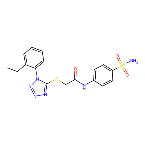 2-((1-(2-ethylphenyl)-1H-tetrazol-5-yl)thio)-N-(4-sulfamoylphenyl)acetamide structure
