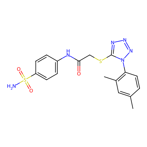 2-((1-(2,4-dimethylphenyl)-1H-tetrazol-5-yl)thio)-N-(4-sulfamoylphenyl)acetamide structure