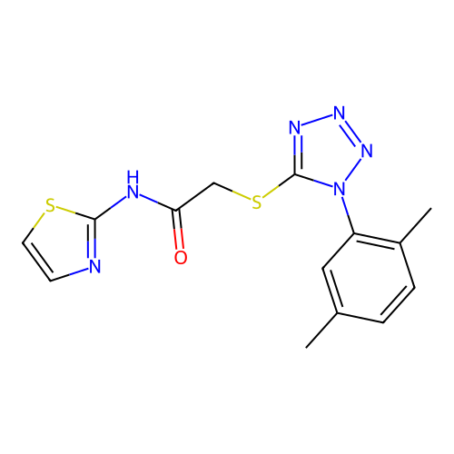 2-((1-(2,5-dimethylphenyl)-1H-tetrazol-5-yl)thio)-N-(thiazol-2-yl)acetamide structure