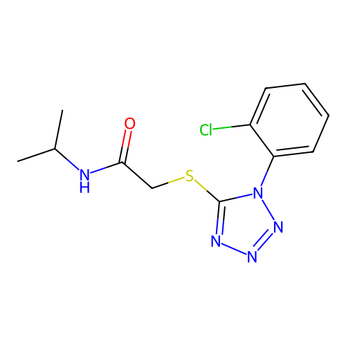 2-[1-(2-chlorophenyl)tetrazol-5-yl]sulfanyl-N-propan-2-ylacetamide structure