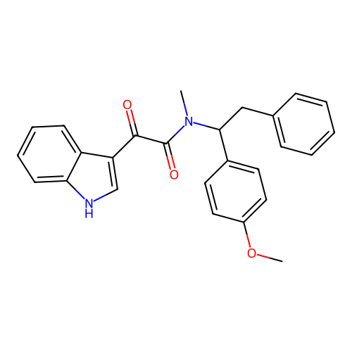 2-(1H-indol-3-yl)-N-[1-(4-methoxyphenyl)-2-phenylethyl]-N-methyl-2-oxoacetamide structure
