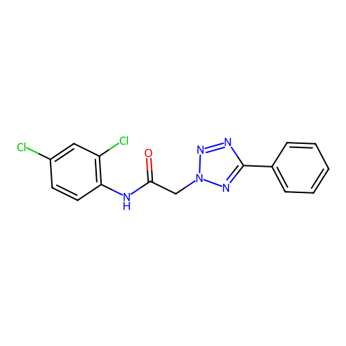 N-(2,4-dichlorophenyl)-2-(5-phenyltetrazol-2-yl)acetamide structure