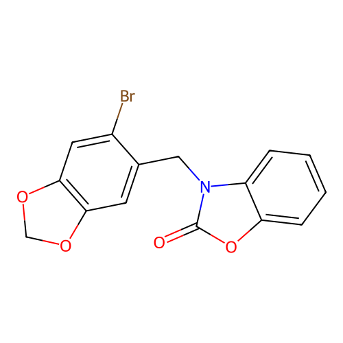 3-[(6-Bromo-1,3-benzodioxol-5-yl)methyl]-1,3-benzoxazol-2-one structure