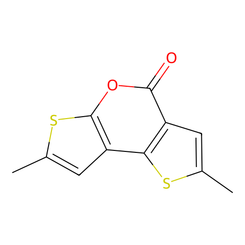 2,7-Dimethyl-4H-dithieno(2,3-b:2,3-d)pyran-4-one structure