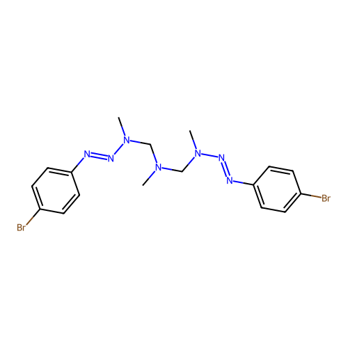 N,N-bis(1-p-bromophenyl-3-methyltriazen-3-ylmethyl) methylam structure