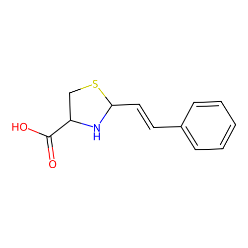 2-(2-Phenylethenyl)-1,3-thiazolidine-4-carboxylic acid structure