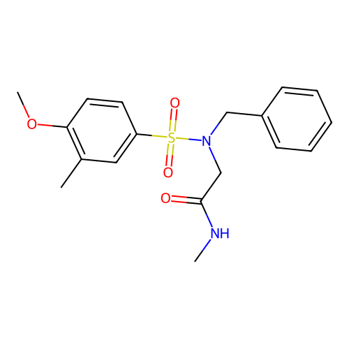 2-[benzyl-(4-methoxy-3-methylphenyl)sulfonylamino]-N-methylacetamide structure