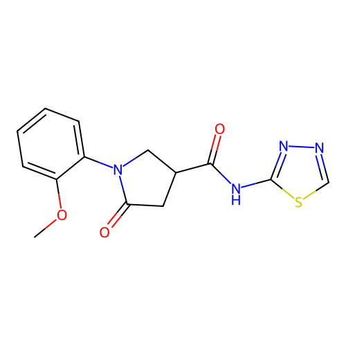 1-(2-methoxyphenyl)-5-oxo-N-(1,3,4-thiadiazol-2-yl)pyrrolidine-3-carboxamide structure
