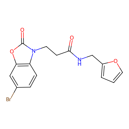 3-(6-bromo-2-oxo-1,3-benzoxazol-3(2H)-yl)-N-(furan-2-ylmethyl)propanamide structure