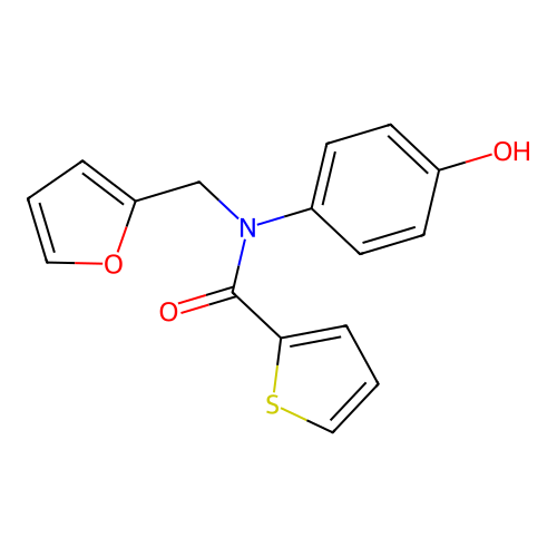 N-(furan-2-ylmethyl)-N-(4-hydroxyphenyl)thiophene-2-carboxamide structure