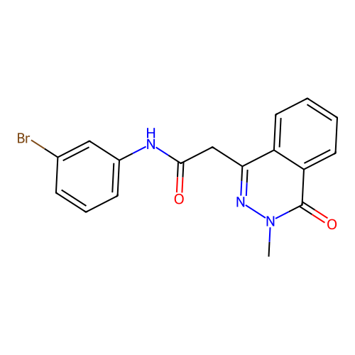 N-(3-bromophenyl)-2-(3-methyl-4-oxophthalazin-1-yl)acetamide structure