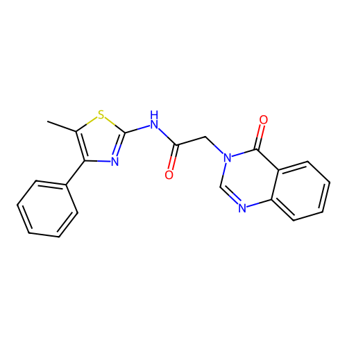 N-(5-methyl-4-phenyl-1,3-thiazol-2-yl)-2-(4-oxoquinazolin-3-yl)acetamide structure