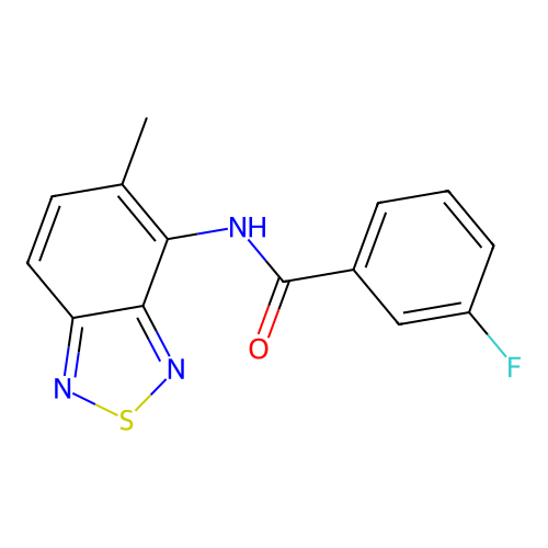 3-fluoro-N-(5-methyl-2,1,3-benzothiadiazol-4-yl)benzamide structure