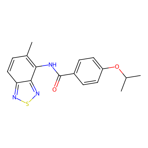 4-isopropoxy-N-(5-methyl-2,1,3-benzothiadiazol-4-yl)benzamide structure