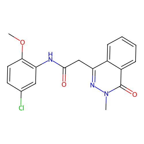 N-(5-chloro-2-methoxyphenyl)-2-(3-methyl-4-oxophthalazin-1-yl)acetamide structure