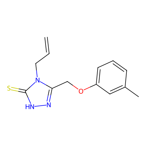 4-allyl-5-[(3-methylphenoxy)methyl]-4H-1,2,4-triazole-3-thiol structure