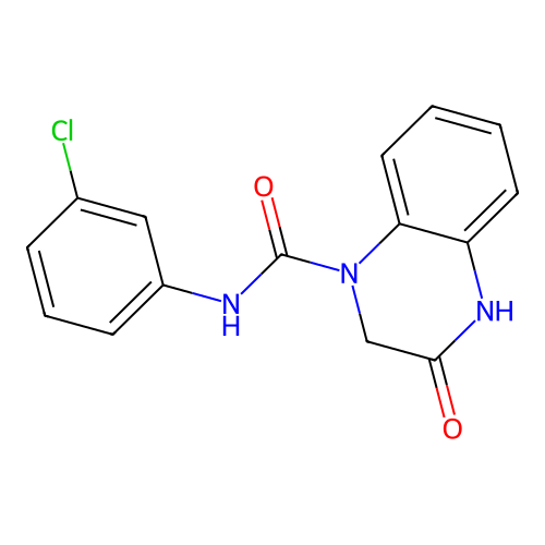 N-(3-chlorophenyl)-3-oxo-2,4-dihydroquinoxaline-1-carboxamide structure
