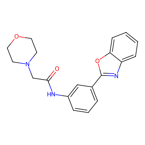 N-[3-(1,3-benzoxazol-2-yl)phenyl]-2-morpholin-4-ylacetamide structure