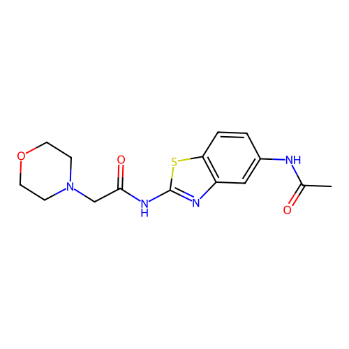 N-(5-Acetylamino-benzothiazol-2-yl)-2-morpholin-4-yl-acetamide structure